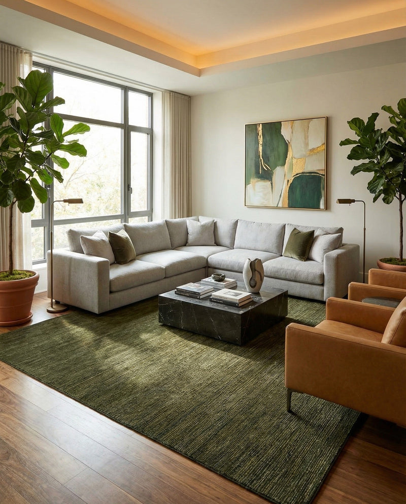 Bloomsbury Elegance Collection Area Rug -  Kensington (Green) Rectangle Green  lifestyle 20