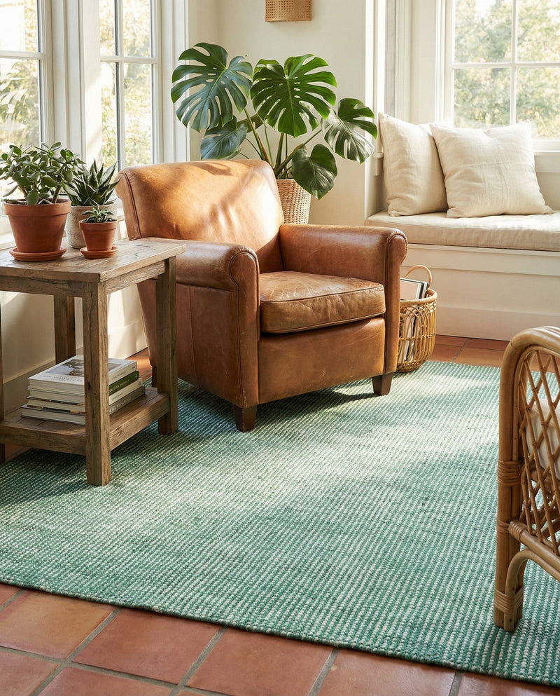 Berkshire Estate Collection Area Rug - Windsor (Green) Rectangle Green  lifestyle 15