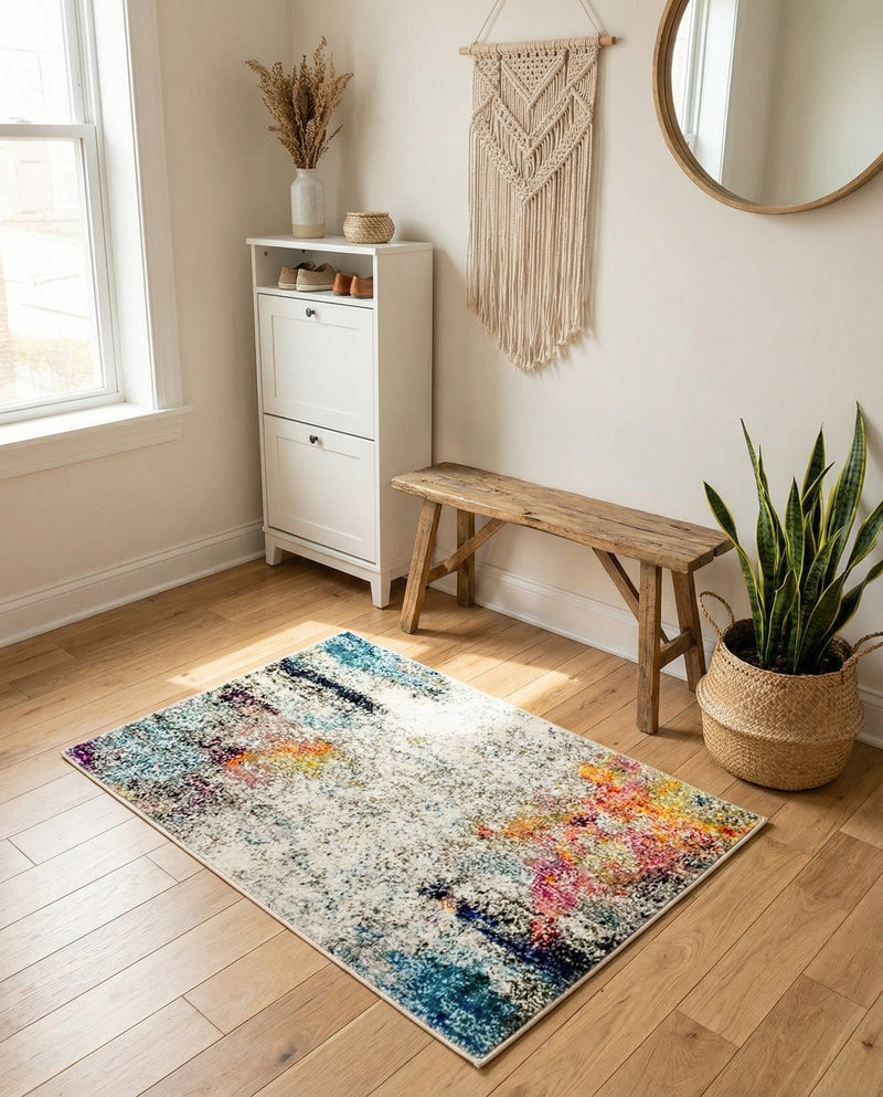 Chromatic Oasis Collection Area Rug -  Azure Rectangle Beige  lifestyle 25