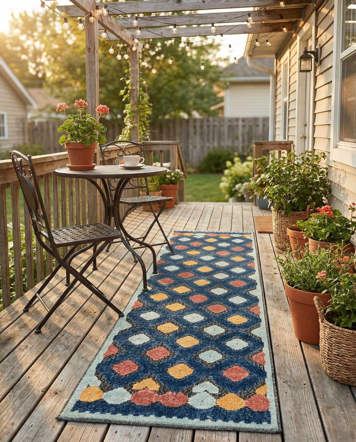 Caribbean Terrace Collection Area Rug -  Tobago Runner Charcoal  lifestyle 61