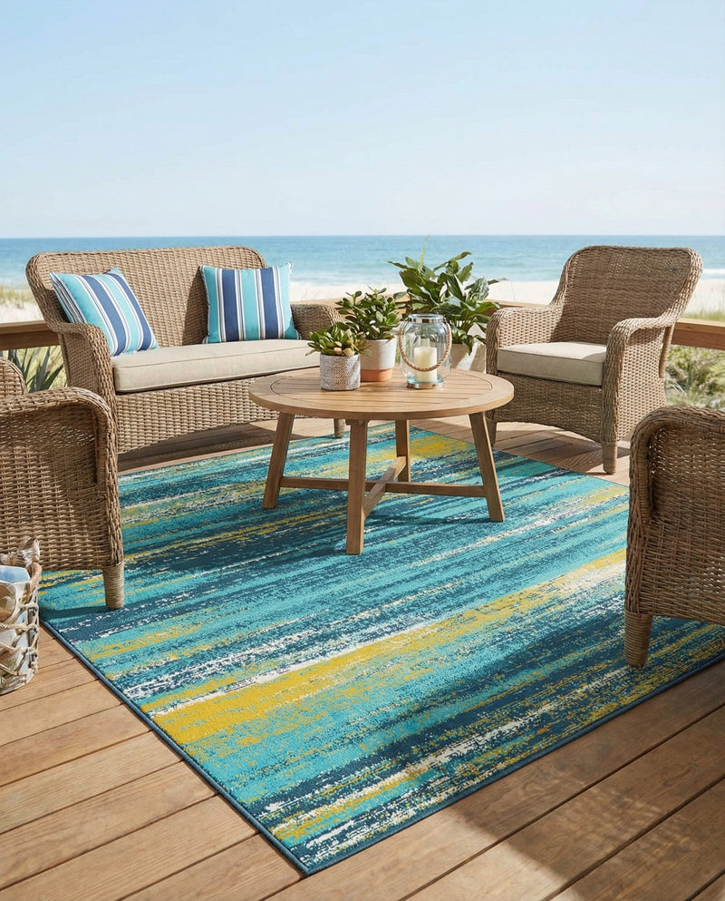 Seaside Haven Rugs Collection Area Rug -  Sandbar Square Multi.Blue  lifestyle 44