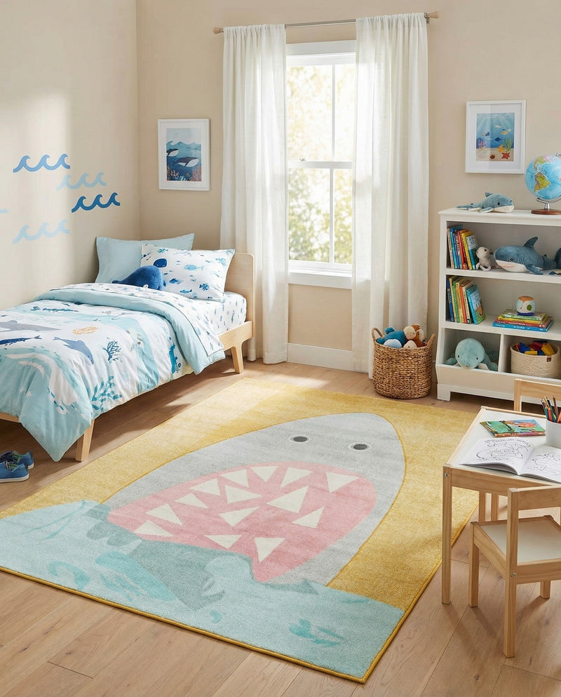 Wonder Tykes Collection Area Rug -  Whimsical Rectangle Yellow  lifestyle 11