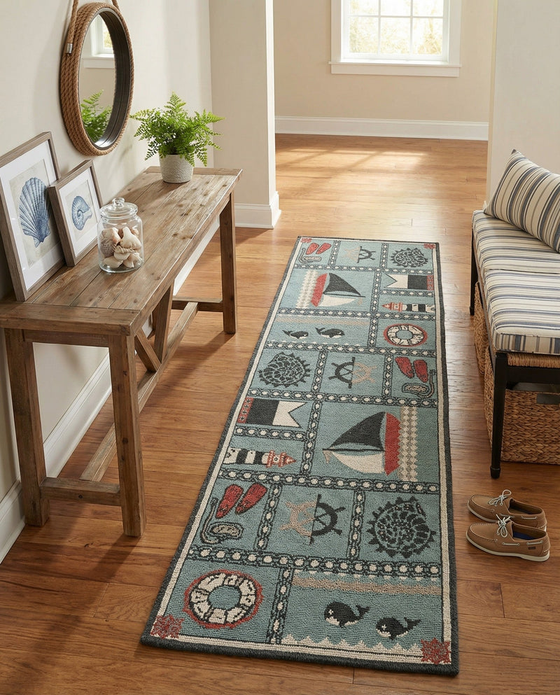 Seaside Haven Rugs Collection Area Rug -  Anchorage Runner Blue  lifestyle 77