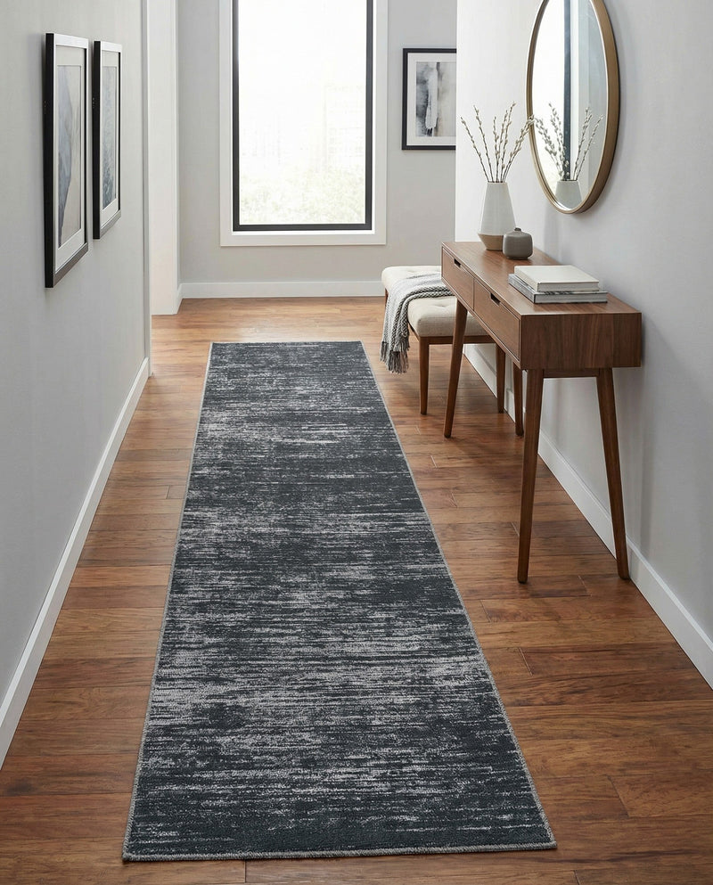 Sahara Essence Collection Area Rug - Oasis (Black) Runner Black  lifestyle 55