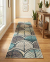 Outdoor Marrakesh Collection Area Rug -  Rabat Runner Gray Blue Ivory  lifestyle 55