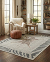 Savannah Sojourn Collection Area Rug -  Masai Rectangle Gray and Ivory  lifestyle 7