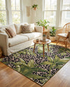 Seaside Blooms Collection Area Rug -  Lotus Rectangle Green  lifestyle 26