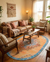 Heritage Elegance Collection Area Rug -  Winterthur (Orange) Oval Orange  lifestyle 45