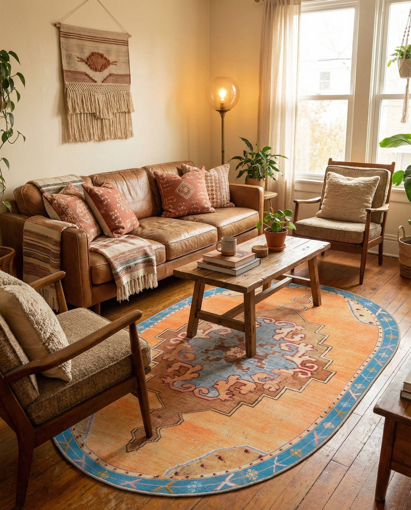 Heritage Elegance Collection Area Rug -  Winterthur (Orange) Oval Orange  lifestyle 45