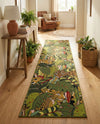 Seaside Blooms Collection Area Rug -  Sorrento Runner Green  lifestyle 45