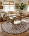 Tribal Terrace Treasures Collection Area Rug -  Incan Isle (Brown) Oval Brown  lifestyle 35