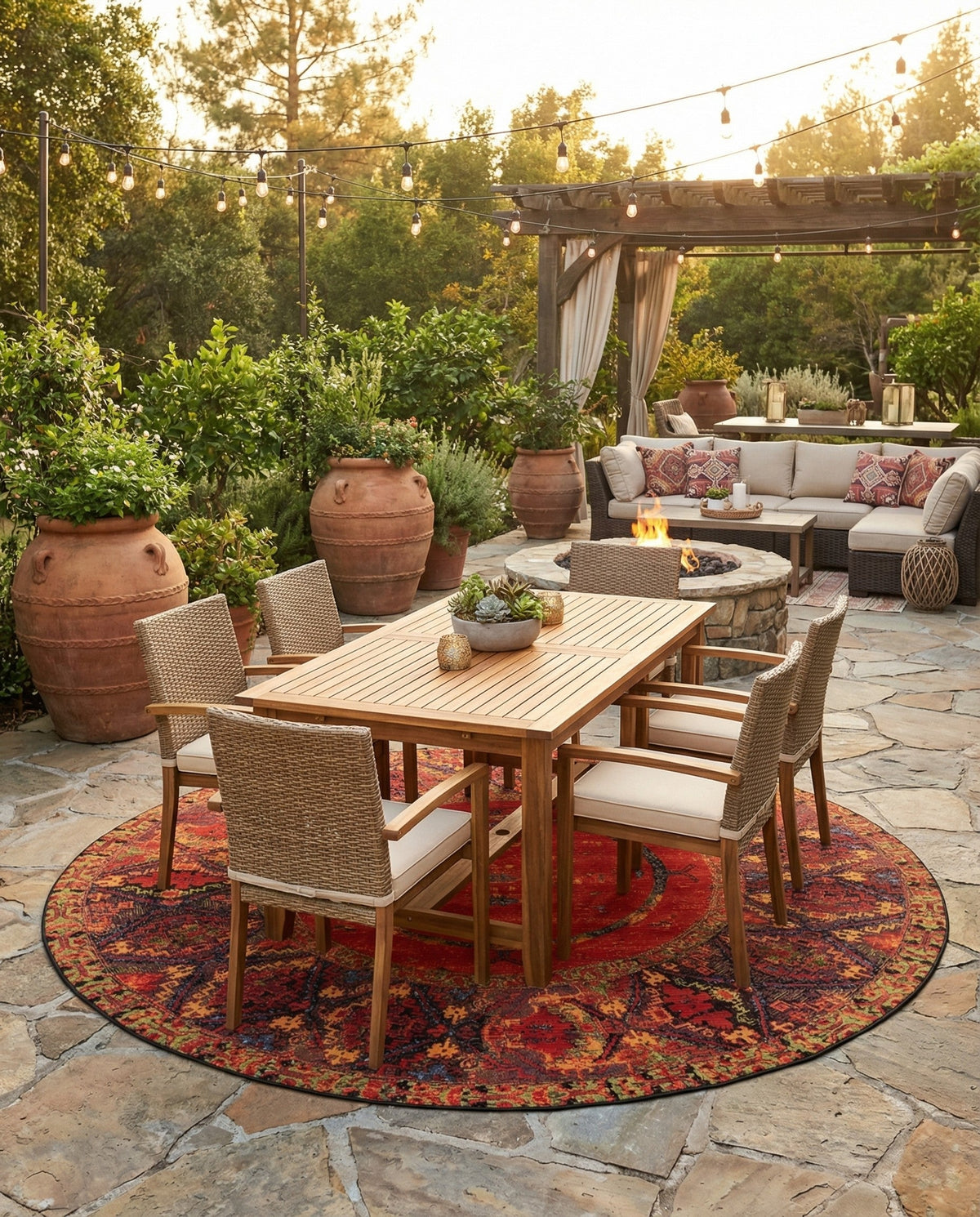 Safari Escape Rugs Collection Area Rug - Serengeti Round Multi  lifestyle 89