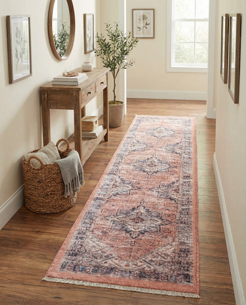 Bazaar Chic Collection Area Rug -  Chefchaouen Runner Salmon Pink  lifestyle 48