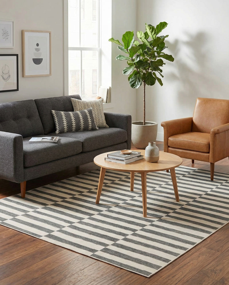 Soho Elegance Collection Area Rug -  Hudson (Dark Gray) Rectangle Dark Gray  lifestyle 3