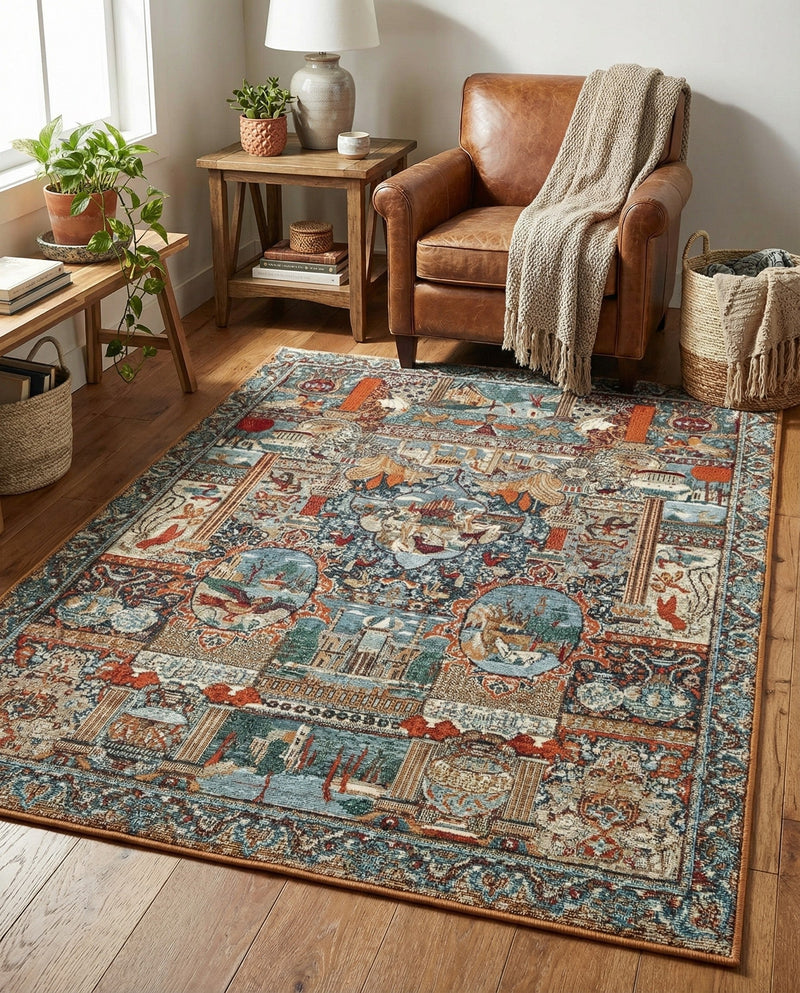 Patio Heritage Collection Area Rug -  Oasis Rectangle Multi  lifestyle 15