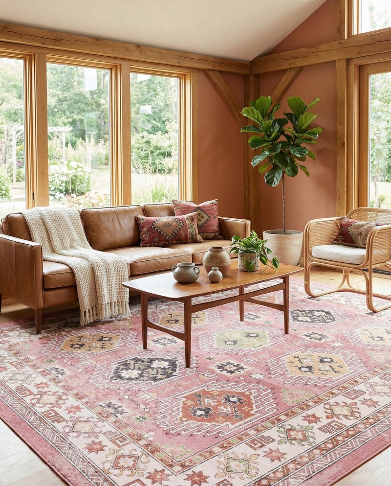 Copenhagen Comfort Collection Area Rug -  Sønderborg Rectangle Rose  lifestyle 7
