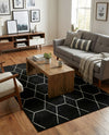 Trellis Mosaic Collection Area Rug - Arborville (Black) Rectangle Black  lifestyle 8