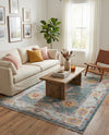 Arcadia Rugs Collection Area Rug - Eden (Gray and Blue) Rectangle Gray and Blue  lifestyle 7