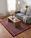 Aravalli Collection Area Rug -  Jaipur Rectangle Burgundy Red  lifestyle 51