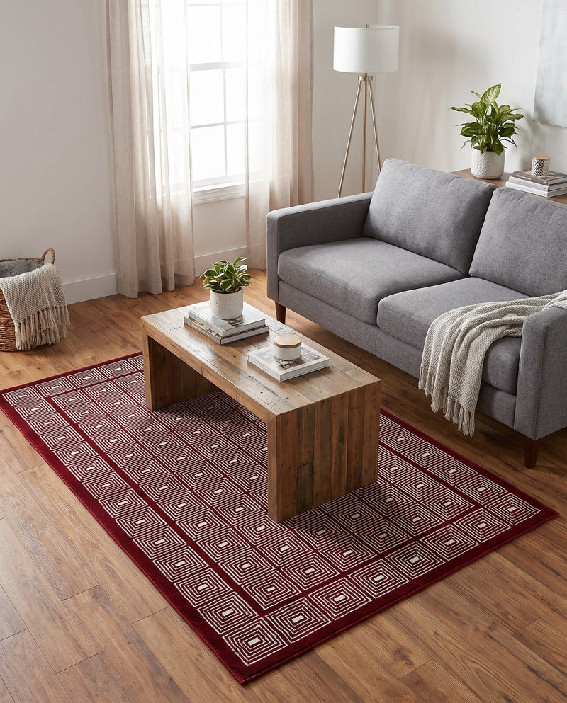 Aravalli Collection Area Rug -  Jaipur Rectangle Burgundy Red  lifestyle 51