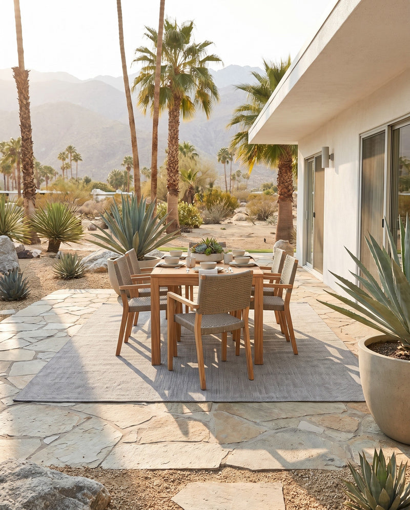 Jill Zarin Sedona Oasis Outdoor Collection Area Rug - Coconino (Silver Stars) Rectangle Silver Stars  lifestyle 20