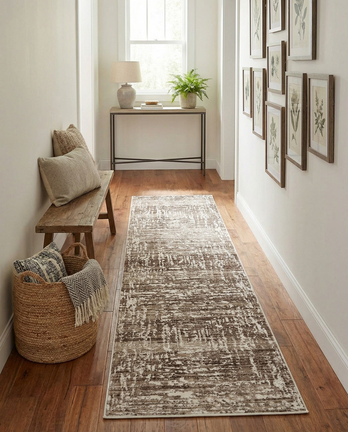 Sanctuary Retreat Collection Area Rug -  Asylum Runner Chocolate Brown  lifestyle 172