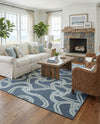 Seaside Haven Rugs Collection Area Rug -  Boardwalk Rectangle Navy Blue  lifestyle 4
