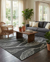 Seaside Blooms Collection Area Rug -  Evergreen (Ivory Charcoal) Rectangle Ivory Charcoal  lifestyle 8