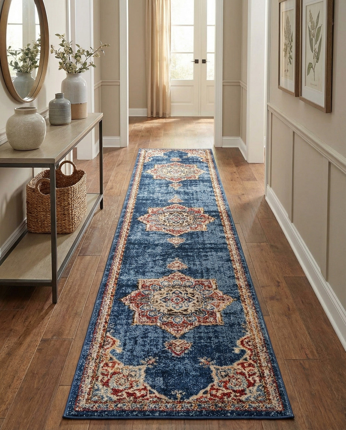 Eden Oasis Collection Area Rug -  Tranquility (Dark Blue) Runner Dark Blue  lifestyle 56
