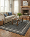 Terrace Fringe Collection Area Rug - Veranda (Black) Rectangle Black  lifestyle 30