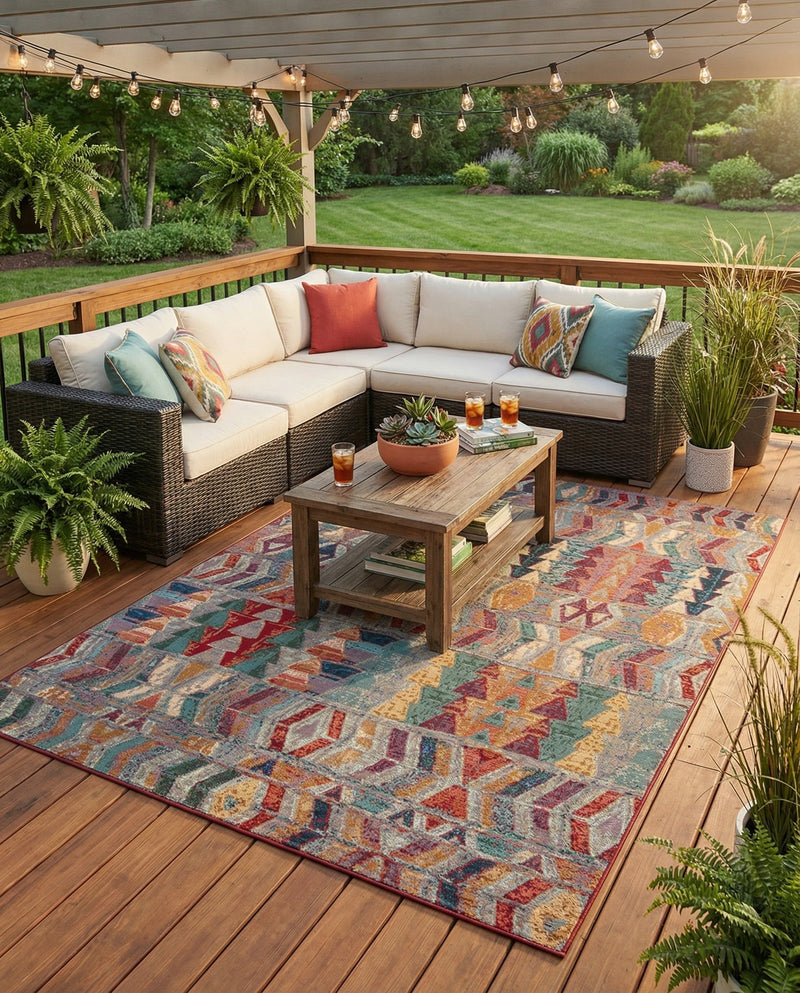 Urban Terrace Collection Area Rug -  Arcade Rectangle Multi  lifestyle 26