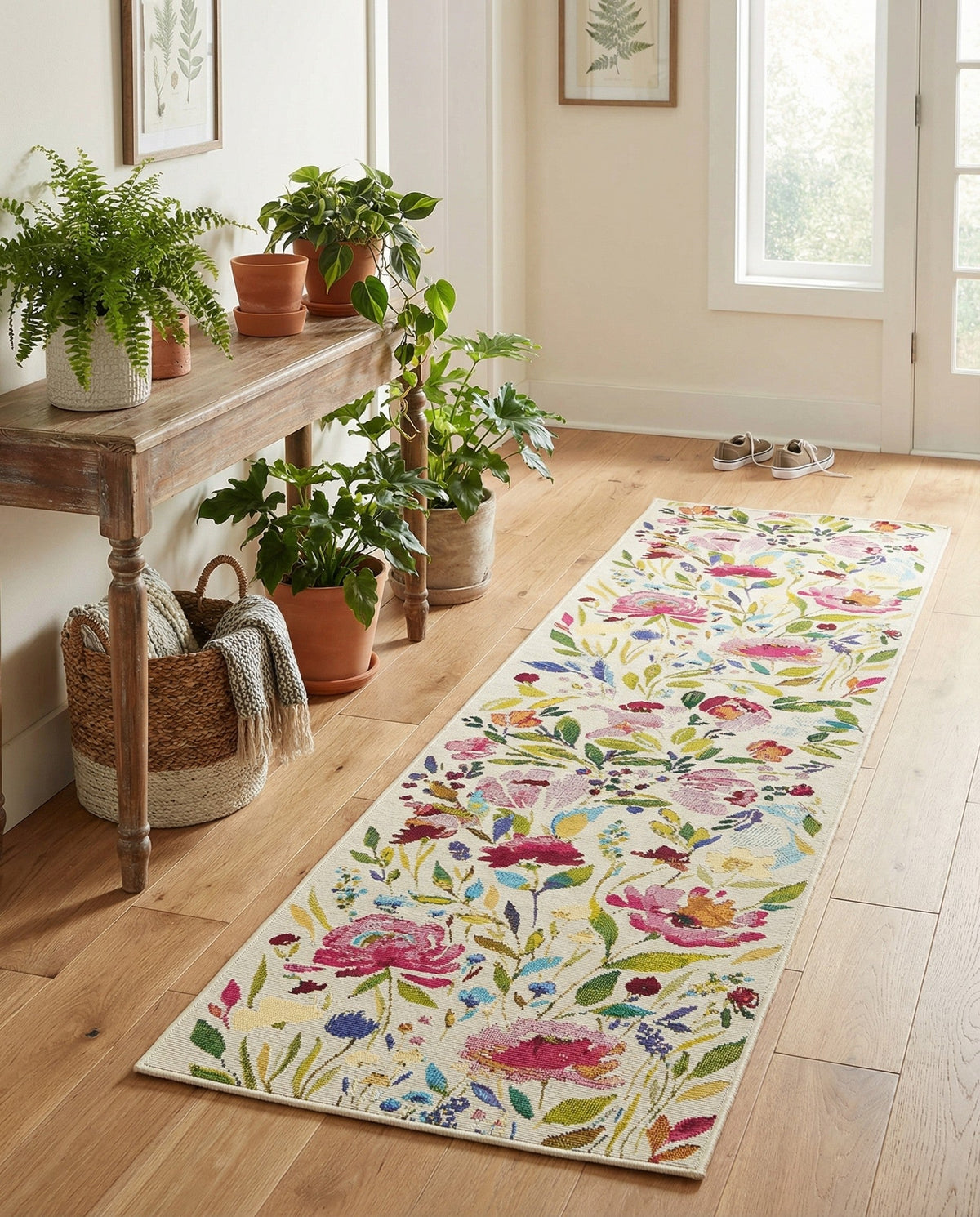 Seaside Blooms Collection Area Rug -  Meadow Runner Multi  lifestyle 117