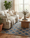 Woven Seaside Jute Collection Area Rug - Marina Rectangle Blue  lifestyle 24