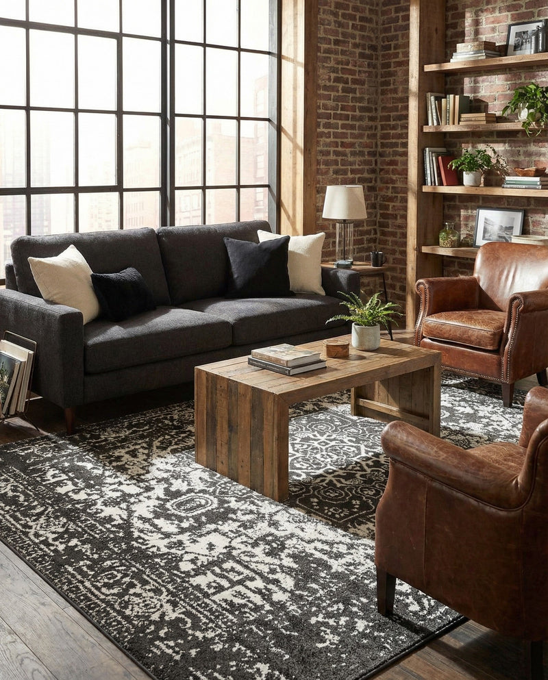 Georgetown Rugs Collection Area Rug - Dupont (Dark Gray) Rectangle Dark Gray  lifestyle 11