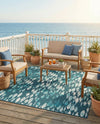 Seaside Haven Rugs Collection Area Rug -  Wavecrest Square Blue  lifestyle 66