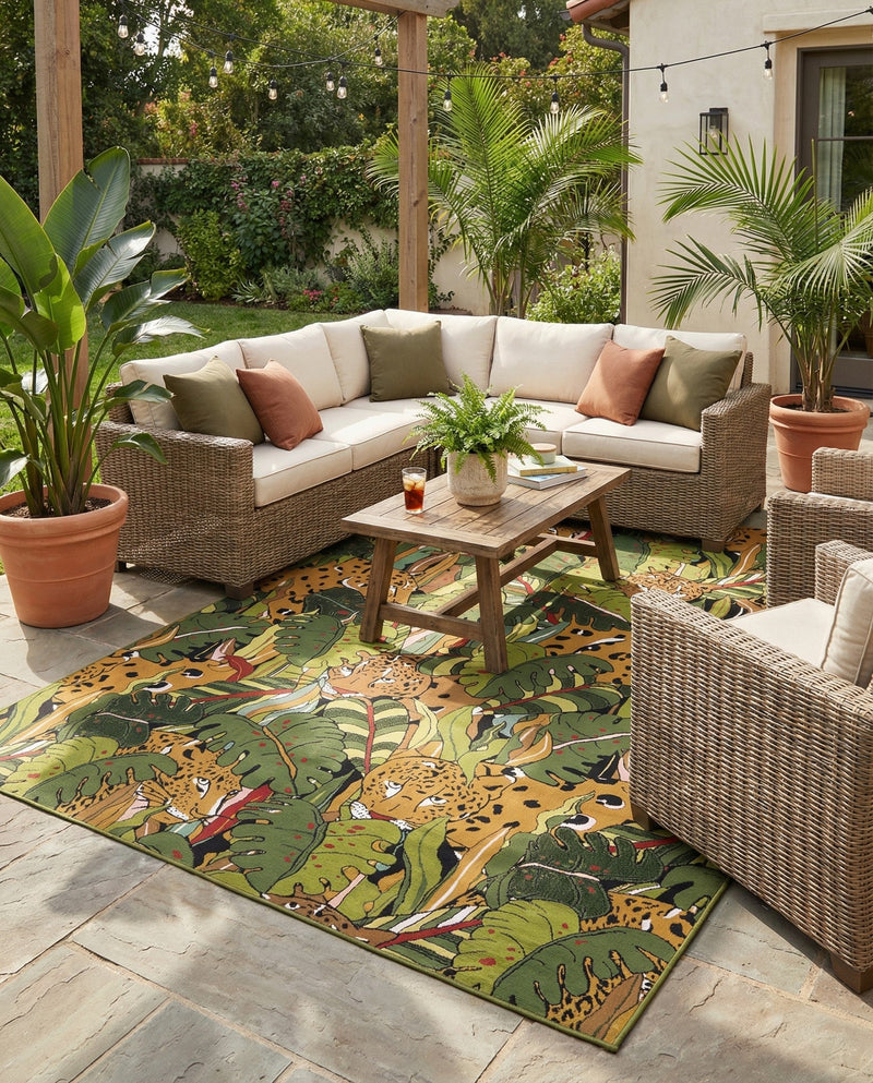Seaside Blooms Collection Area Rug -  Sorrento Rectangle Green  lifestyle 12