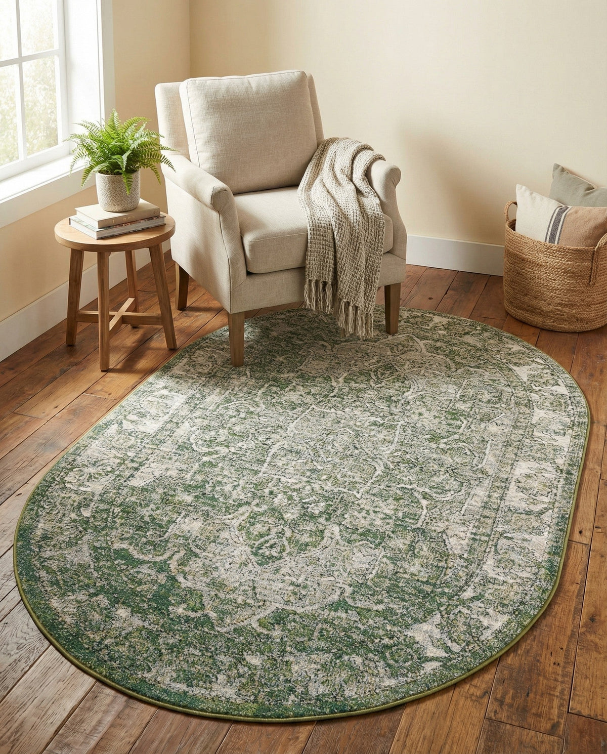 Savannah Soiree Collection Area Rug -  Everglade (Green) Oval Green  lifestyle 102