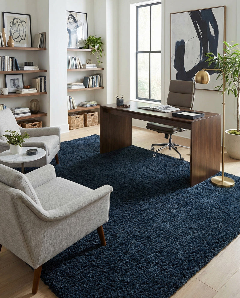 Eternal Plush Oasis Collection Area Rug -  Tranquility (Cobalt) Rectangle Cobalt  lifestyle 17