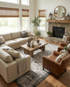 Tribal Terrace Treasures Collection Area Rug - Mayan Marina (Charcoal Gray) Rectangle Charcoal Gray  lifestyle 35
