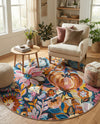 Meadow Breeze Collection Area Rug -  Daffodil Round Multi  lifestyle 58