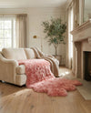 Arctic Lambskin Luxe Collection Area Rug - Tundra Rectangle Pink  lifestyle 41