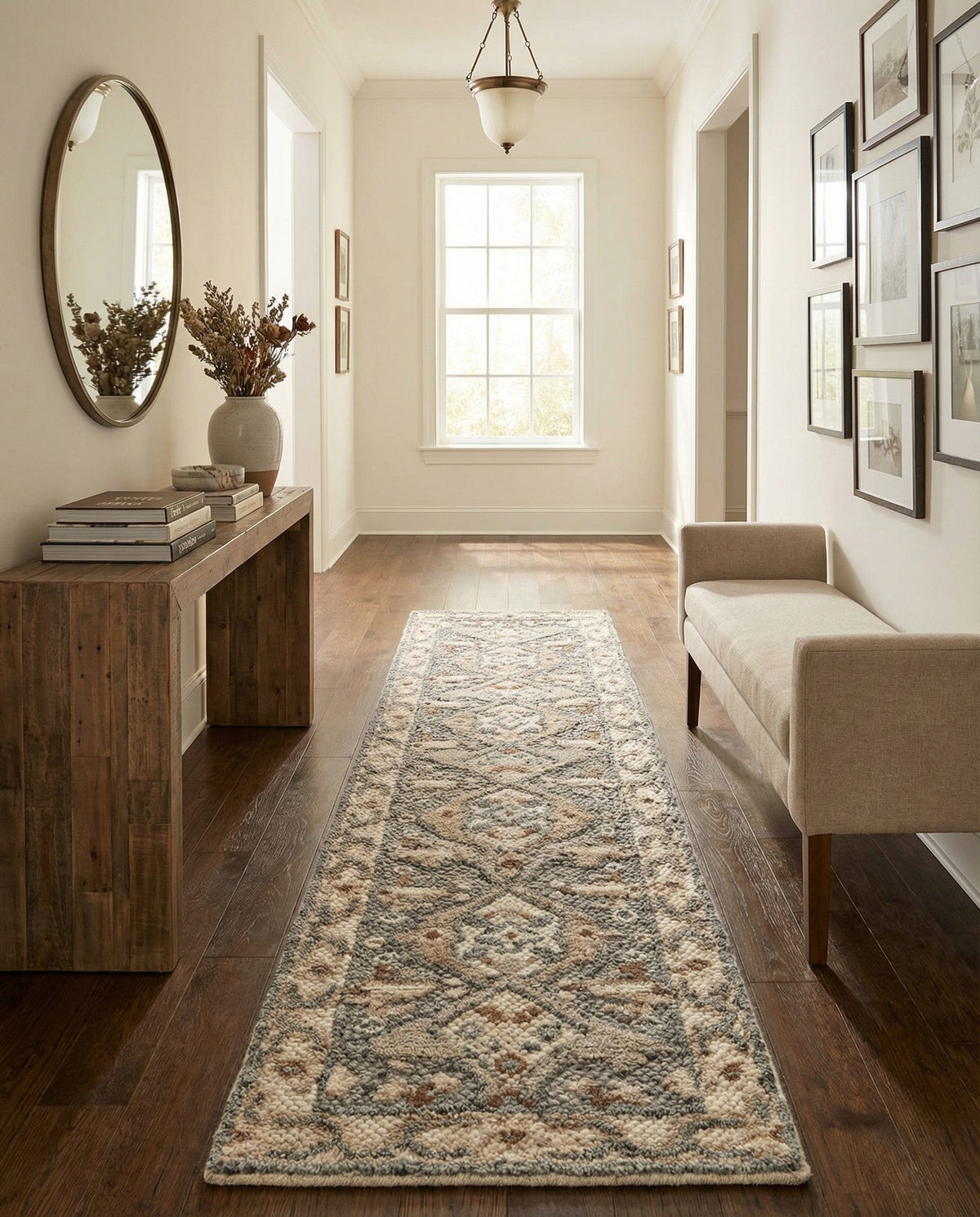 Byzantine Heritage Collection Area Rug - Istanbul Runner Antique Gray  lifestyle 47