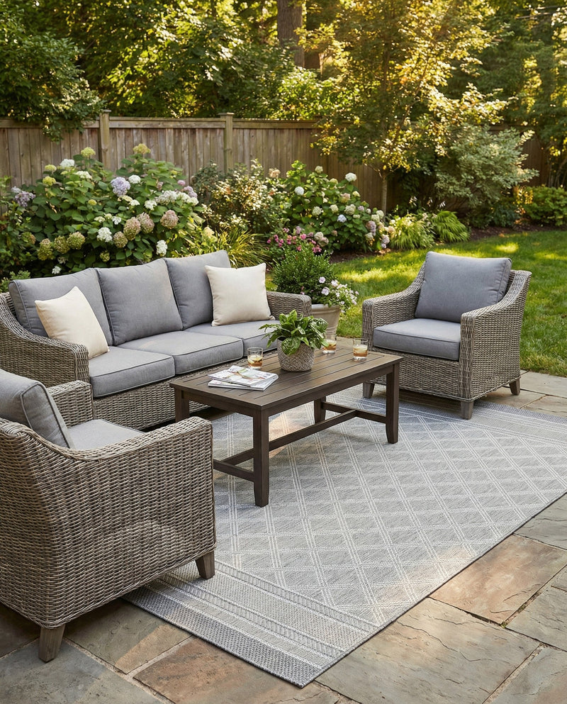 Savannah Pergola Collection Area Rug - Savannah Rectangle Gray  lifestyle 12