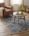 Woven Seaside Jute Collection Area Rug - Marina Rectangle Blue  lifestyle 5