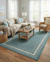 Terrace Fringe Collection Area Rug - Veranda (Teal) Rectangle Teal  lifestyle 21