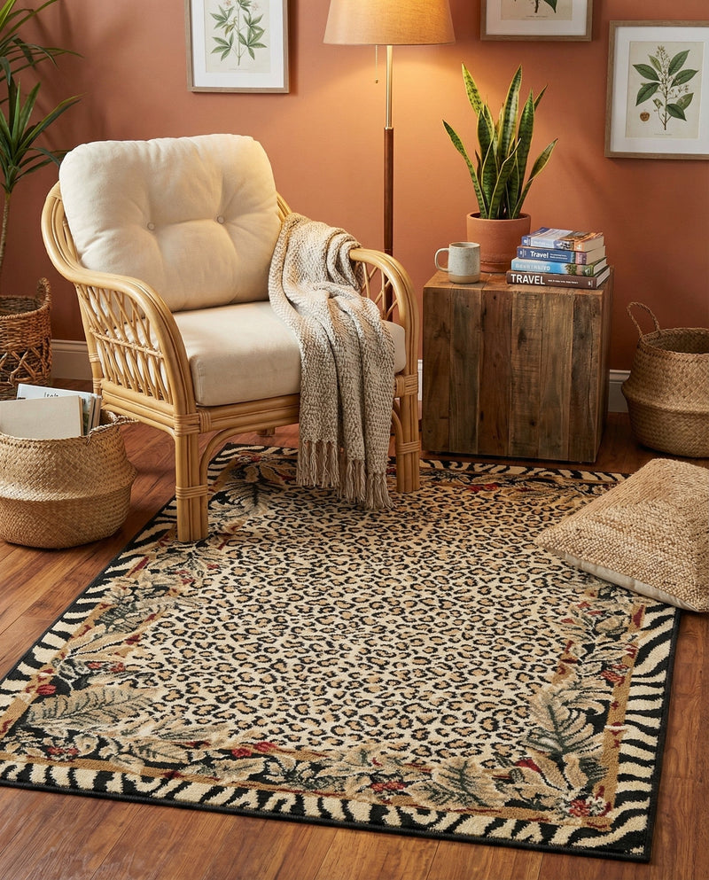 Savannah Sojourn Collection Area Rug -  Moremi Rectangle Cream  lifestyle 4