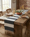 Tassel Trail Collection Area Rug - Pathway (Navy Blue) Table Runner Navy Blue  lifestyle 37