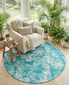 Seaside Haven Rugs Collection Area Rug -  Seaside Round Teal  lifestyle 62