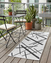 Urban Terrace Collection Area Rug -  Bowery Runner Black and White  lifestyle 44