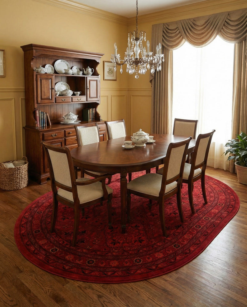 Samarkand Elegance Collection Area Rug -  Samanid Oval Red  lifestyle 66